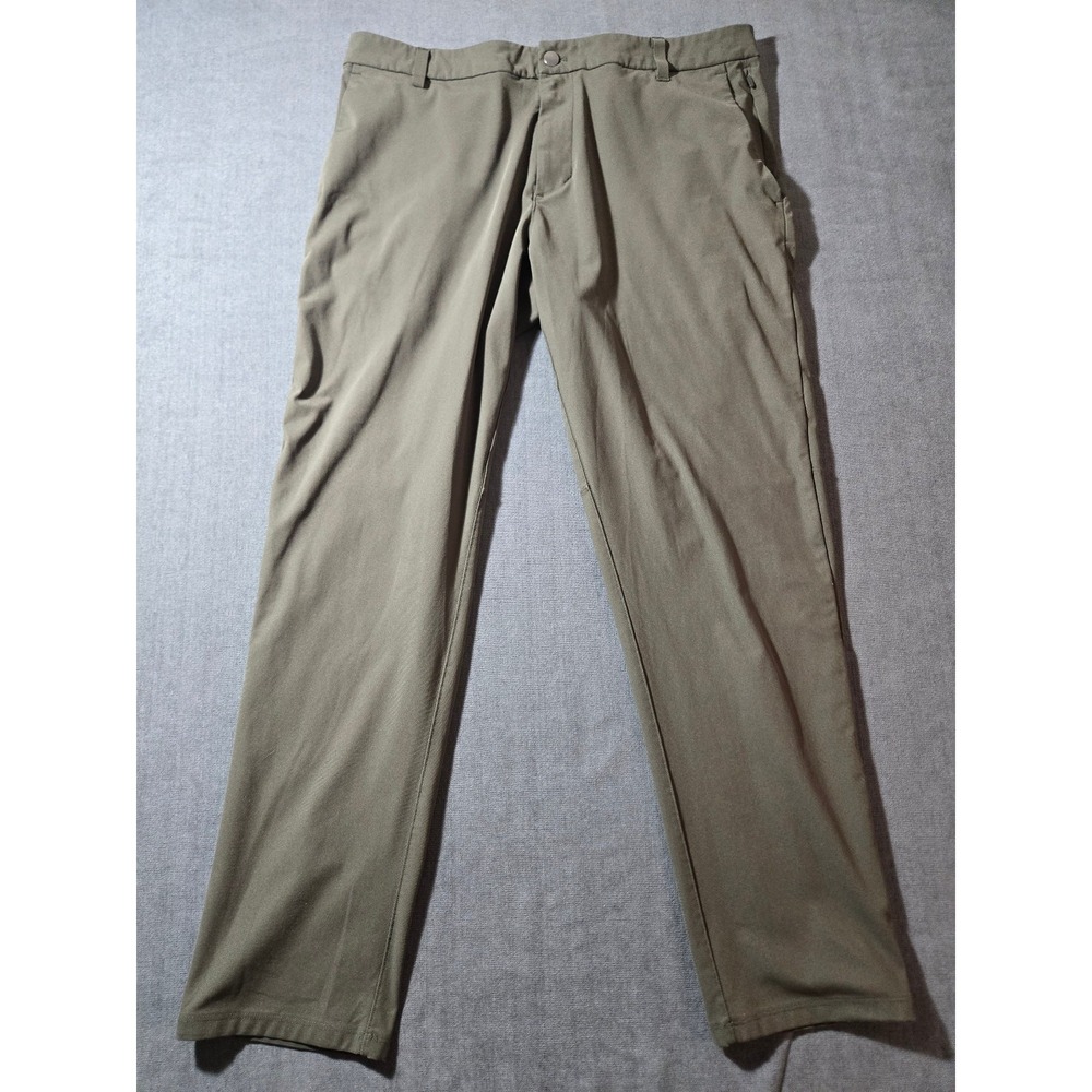 Lululemon ABC Pants Men's 36x32 Green Black Warpstreme 5 Pocket Pants Outdoors